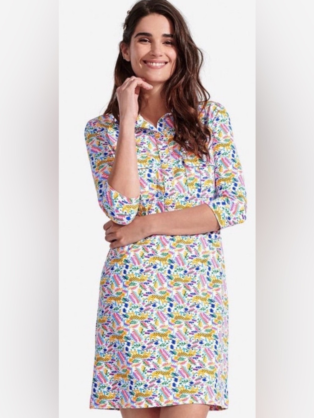Persifor Winpenny Shirt Dress in the Rare: Roe Deer Animal Print Size M